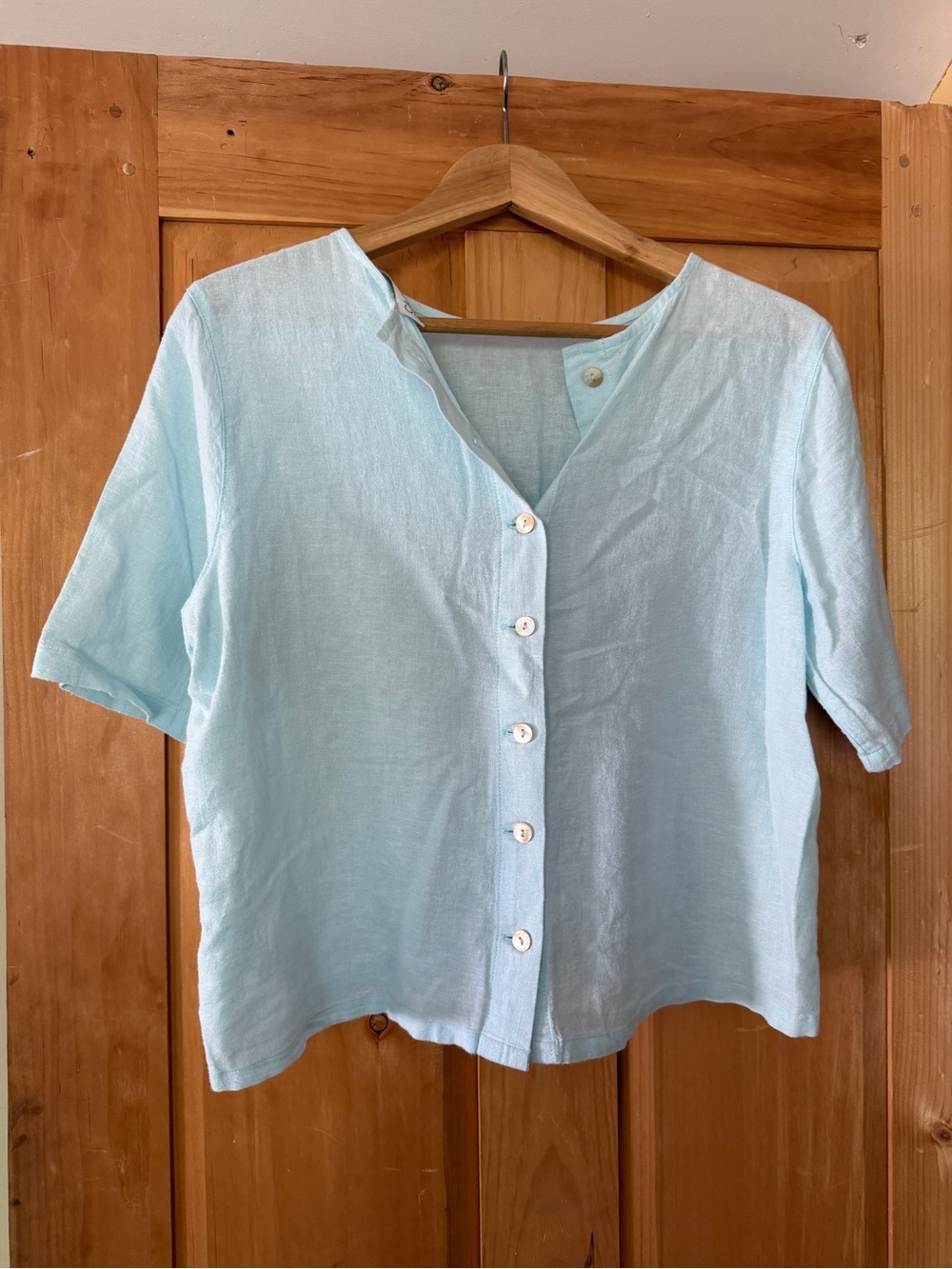 C&C California Pale Blue Button-Down Boxy Shirt